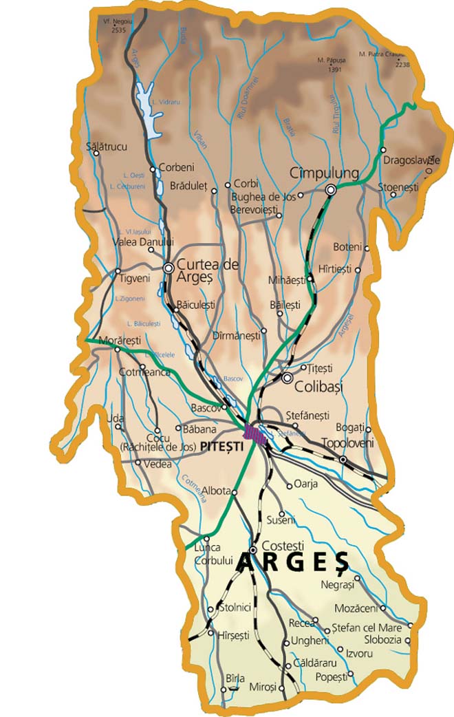 Harta judetului Arges